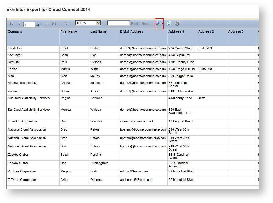 Export Exhibitor List