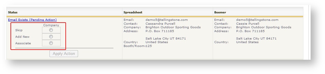 Email Exists (Pending Action)