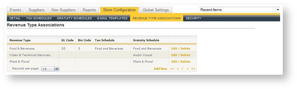 Rev Type Associations Grid