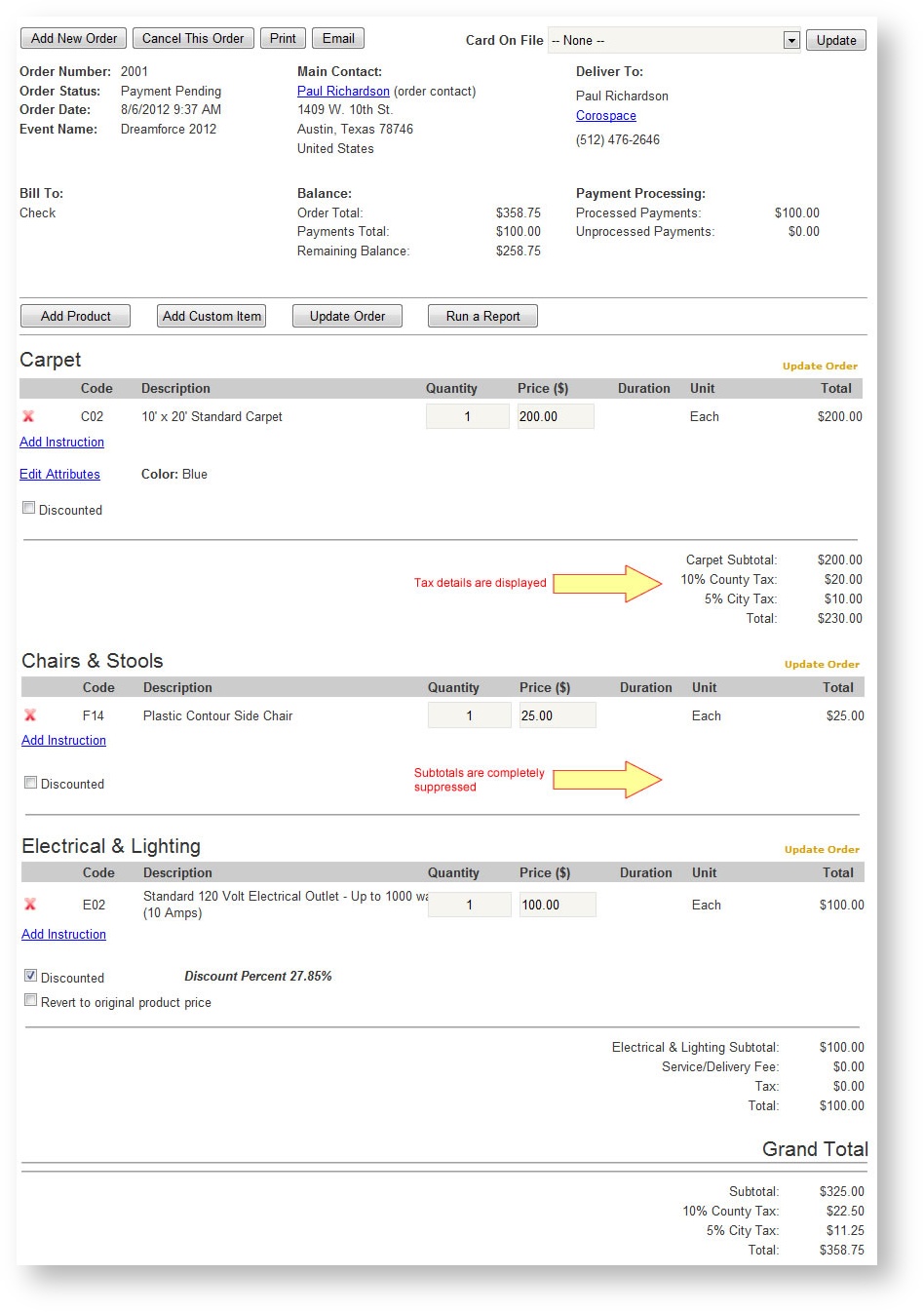 Revenue Type Tax Details