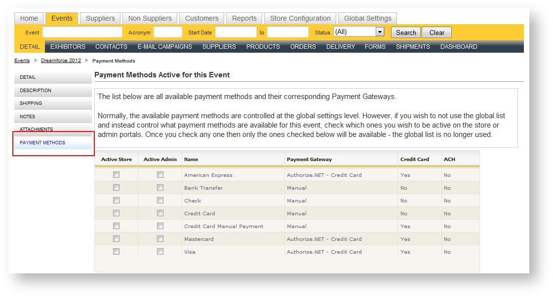 Payment Methods In Event