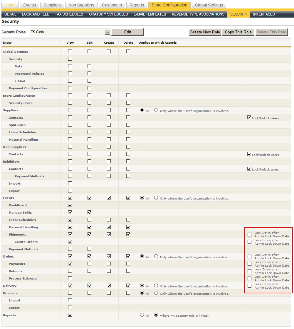 Security Role red Box