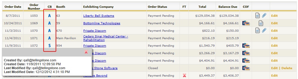 Order Grid with Source Column Red