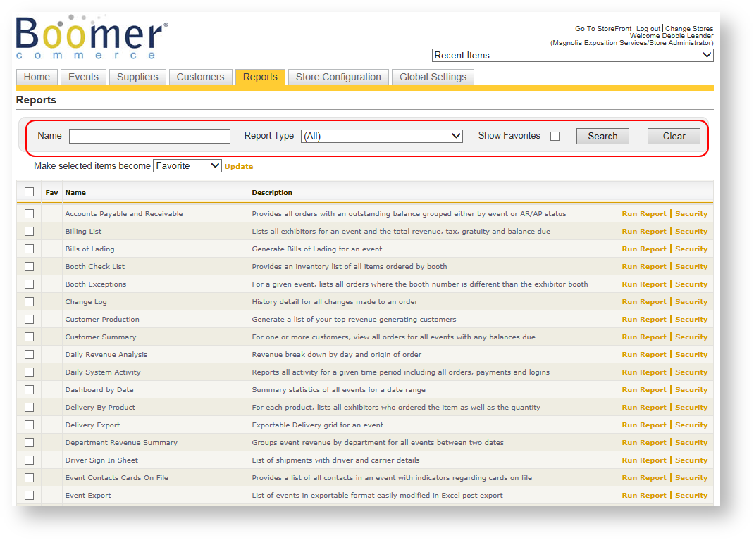 Reports Grid New Filters