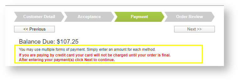 Customize Payment Message