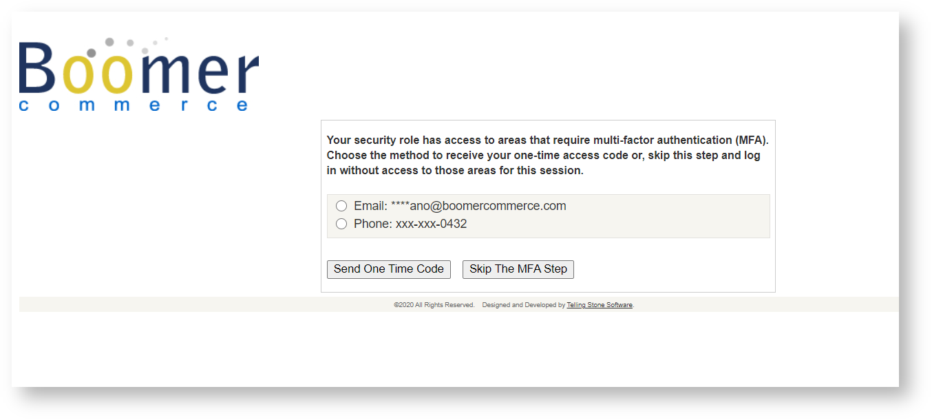MFA Login Page